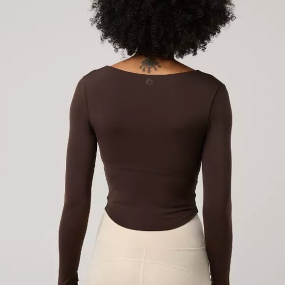 OFFLINE By Aerie Real Me Long Sleeve Scoop T-Shirt - Deep earth color - Picture 2 of 5